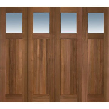 4 Panle Glass Mahogany Wood Solid Exterior Doors